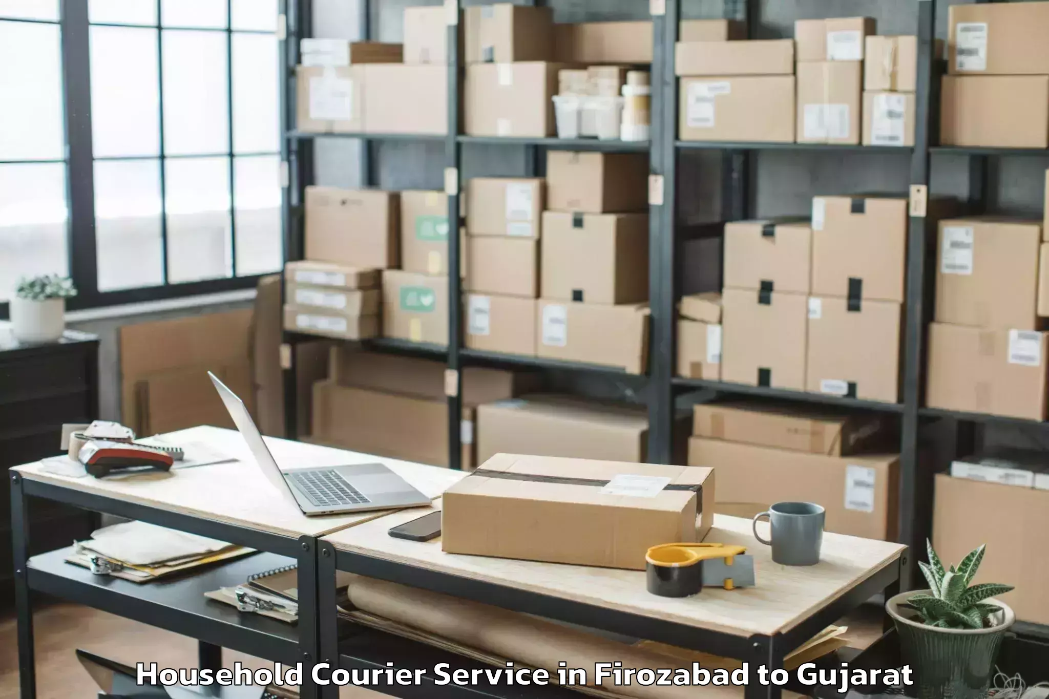 Hassle-Free Firozabad to Kheralu Household Courier